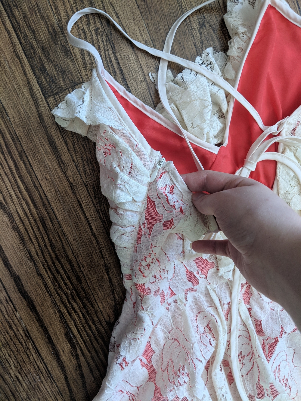 Ivory Lace Ruffle Dress - Picture 3 of 4